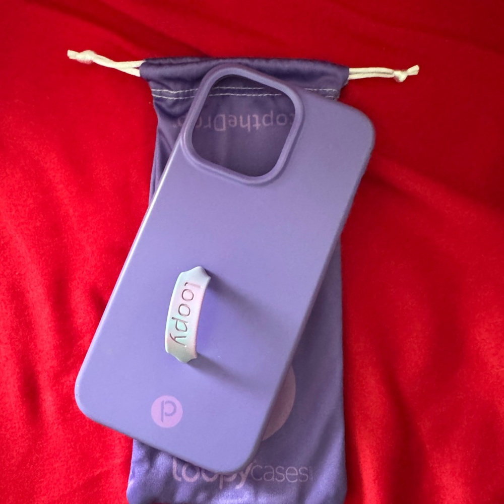 Loopy Case Purple Phone Case with tie die loopy. 15 pro max